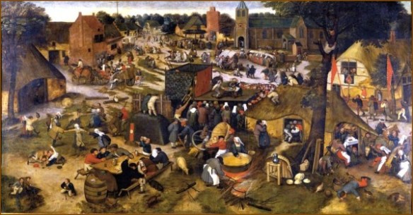 Brueghel le jeune : la Kermesse villageoise - ici le tableau du musée Calvet d'Avignon