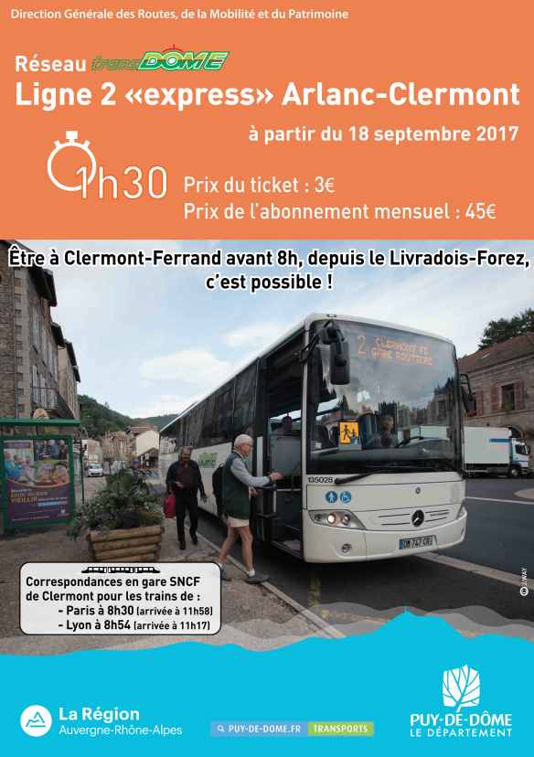 flyer A5-2ligne clermont-Ambert-PAris